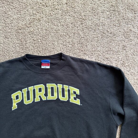 Purdue Sweater Mens XL Crewneck Pullover Black Champion Long Sleeve - Picture 4 of 10